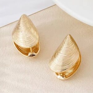 Gold Textured Earrings